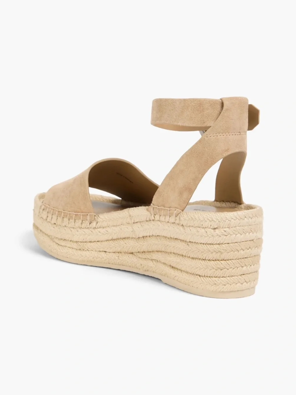 VINCE Belisa Tan Suede Platform Espadrille Wedge Sandals - Ankle Strap NWT